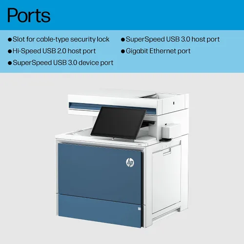 Vista 8 de HP Impresora Color LaserJet Enterprise MFP 5800f, impresión, escaneo, copia, lo mejor para empresas (6QN30A)