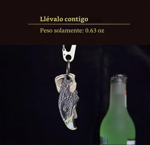 Vista 5 de Creative Eagle Head - Abridor de botellas de cerveza de acero inoxidable, regalos de cerveza para hombres, marido, papá, novio, se puede utilizar