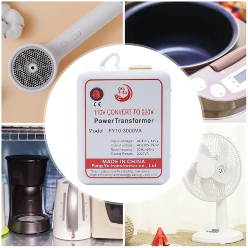Vista 6 de Transformador de potencia de 3000 W, adaptador de convertidor de voltaje elevador de 110 V-120 V a 220 V-240 V, transformador de voltaje resistente