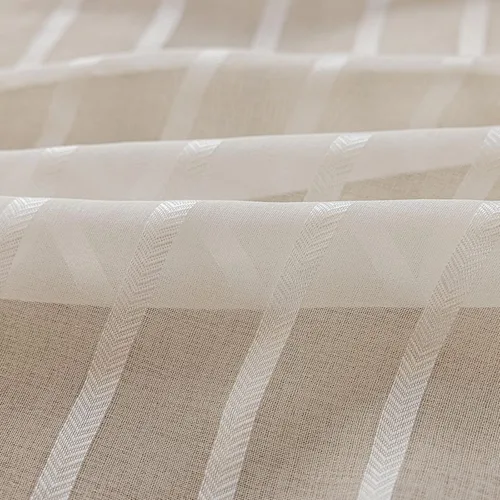 Vista 21 de 2 paneles de cortinas traslúcidas blancas de 54 pulgadas de largo, paneles transparentes de lino con textura para ventana, cortinas plisadas