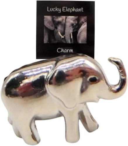 Vista 2 de Westmon Works Lucky Elephant Charm Legend - Juego de baratijas pequeñas para la buena suerte con tarjeta, Metal, No es una piedra preciosa