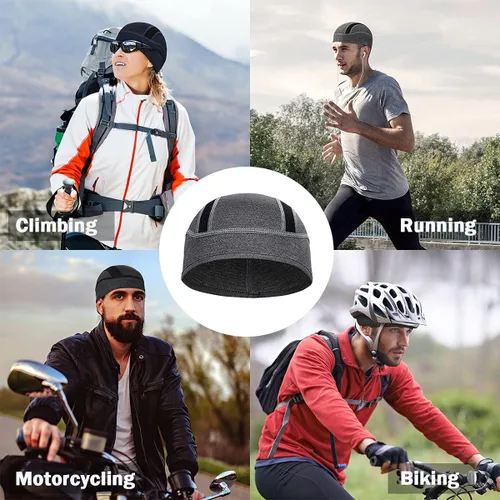 Vista 6 de Gorro de calavera para casco con forro de malla, para hombres y mujeres, se adapta debajo de los cascos