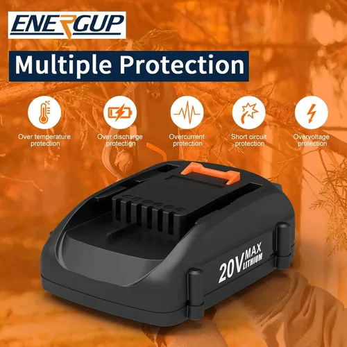 Vista 6 de Paquete de 2 baterías de repuesto de 4.0Ah WA3525 para Worx 20V PowerShare para WA3520 WA3525 WA3575 WG890 WG891 para baterías Worx de 20 V