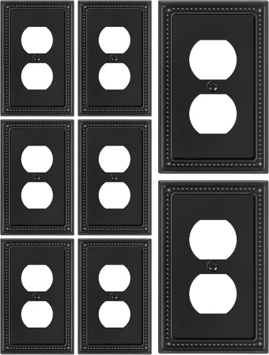 Vista 89 de Paquete de 2 cubiertas de placa de interruptor de luz de doble palanca, cubiertas decorativas de placa de doble interruptor Pearls, placa de pared
