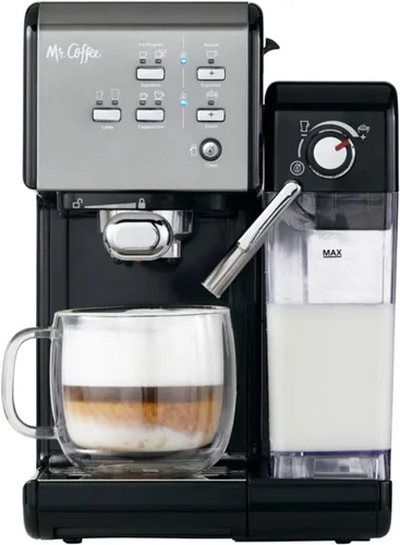 Vista 7 de Mr. Coffee Máquina de café espresso y capuchino de un solo toque en acero inoxidable negro