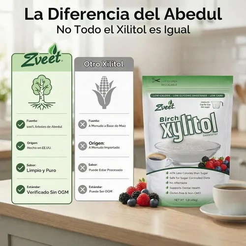 Vista 5 de Edulcorante de Abedul Xylitol de Zveet (fabricado en EE. UU)