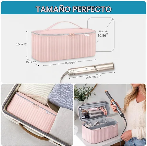 Vista 2 de Lexeeco Secador de pelo Herramientas Bolsa de viaje para Shark Flex Style Rosa