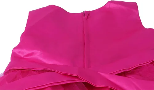 Vista 4 de Wocau - Vestido sin mangas para niñas con lentejuelas malla de tul y diseño de flor