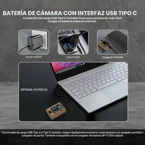 Vista 13 de NEEWER Batería de repuesto NP-FZ100 de 2400mAh compatible con Sony