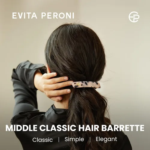 Vista 2 de EVITA PERONI Pasadores de pelo francés para mujer, pinzas antideslizantes de tamaño medio para cabello grueso y fino, clip de acetato extraíble