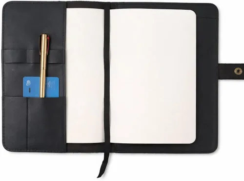Vista 9 de Funda de cuero rústico para cuaderno de esteno en espiral de 6 x 9 pulgadas, cubierta Cahier recargable hecha a mano, organizador de cuero