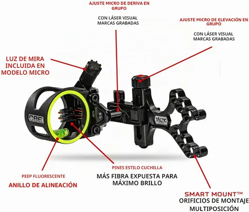 Vista 2 de CBE Tactic Micro Bow Sight, negro, 5 pines