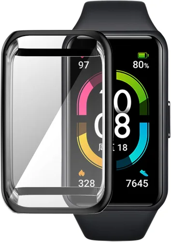 Vista 3 de Senter - Funda para Huawei Honor Band 7, TPU suave y protector de pantalla integrado para Huawei Honor Band 7 Smart Watch