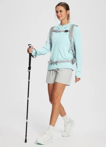 Vista 6 de Baleaf - Sudadera con capucha de protección solar para mujer, ligera, de manga larga, para cubrirse del sol