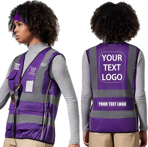 Vista 29 de A-SAFETY Chaleco de Seguridad Reflejante de Alta Visibilidad con Logo Personalizado (XS-8XL)