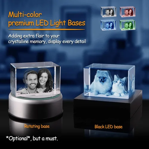 Vista 3 de Foto de cristal 3D, regalo personalizado de Navidad, regalos personalizados para esposa, mujeres, él, ella, papá y mamá. Regalos de imagen