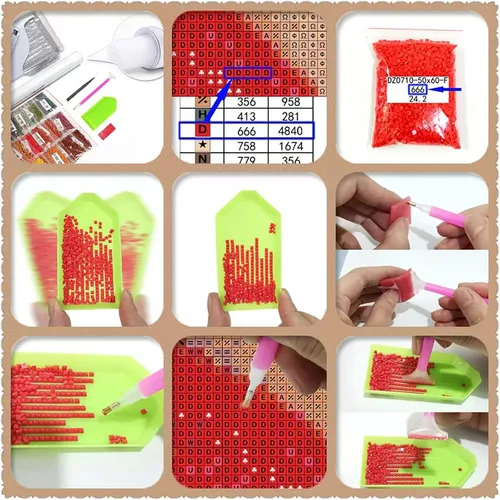 Vista 5 de Arte de diamante de unicornio - Kit de pintura de diamantes de bricolaje Crea tu propia obra maestra de unicornio brillante Incluye todas