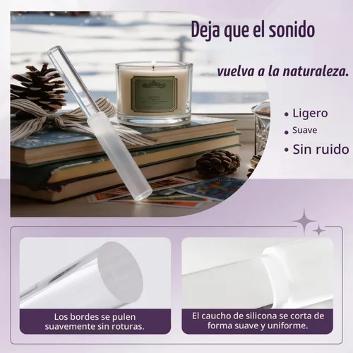 Vista 4 de Mazo para Cuenco Cantante Base Acrílica Transparente Mazo Percutor de Goma de Silicona para Tocar Cuenco Cantante de Cristal de Cuarzo con Bolsillo