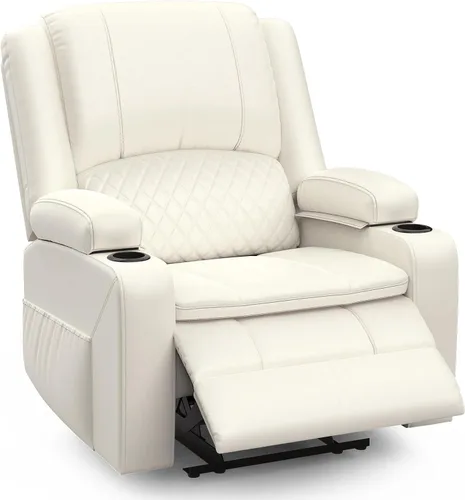 Vista 24 de Sofá reclinable de 3 plazas, sofá reclinable con consola elevable (tela, azul) Reclining Sofa with USB Removable Armrest, RV Sofa with Cup Holder