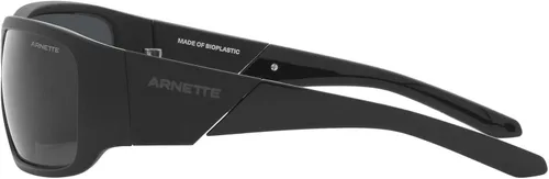 Vista 4 de ARNETTE Gafas de sol para hombre, marco negro mate, lentes gris oscuro, 2.520in, Mate negro