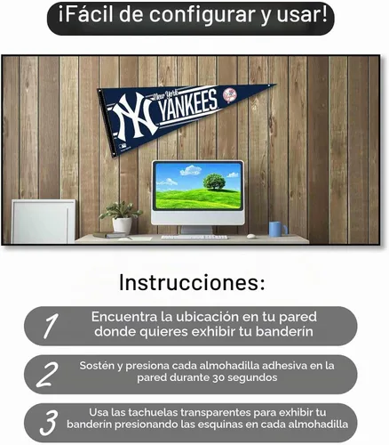 Vista 4 de WinCraft Banderines de los Yankees de NY y blocs de pared