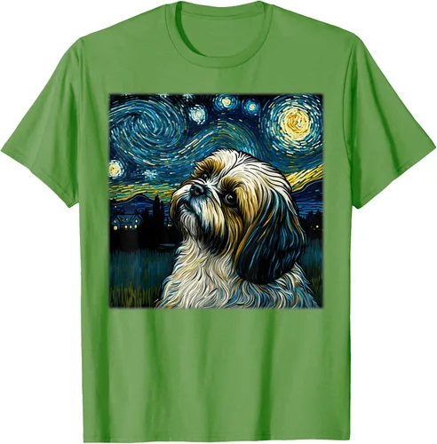 Vista 15 de Camiseta Surrealism Starry Night Shih Tzu Dog