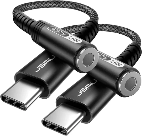 Vista 13 de Adaptador USB tipo C a conector de auriculares hembra de 3.5mm, cable JSAUX USB C a auxiliar de audio compatible con iPhone 15 Pro Max/15 Pro/15