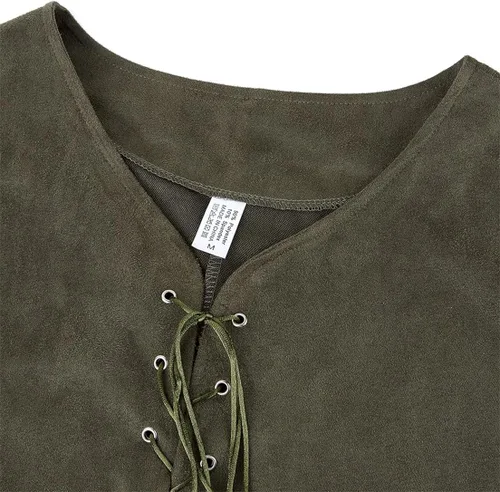 Vista 4 de frawirshau Chaleco medieval renacentista para hombre chaleco pirata gótico steampunk