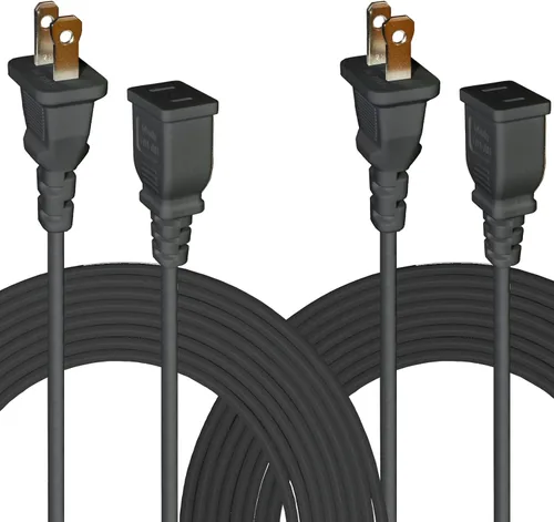 Vista 8 de Right Angel - Cable de extensión delgado negro de 4 pies 5A 125V