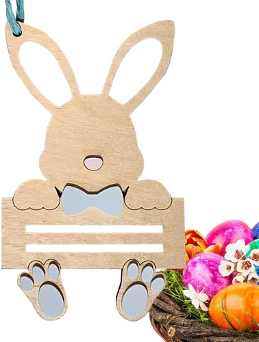 Vista 6 de dous Soporte único para dinero de Pascua para regalos de Pascua, hecho a mano, de madera, adorno de Pascua, dije de regalo para colocar dinero