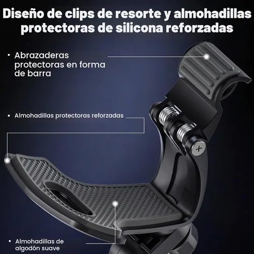 Vista 5 de Soporte universal para teléfono celular para tablero de instrumentos con rotación de 360°, clip multifuncional para automóvil, compatible con todos