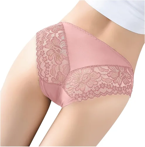 Vista 2 de U1S1 Bragas de encaje floral sexy con espalda en V cruzada talle medio