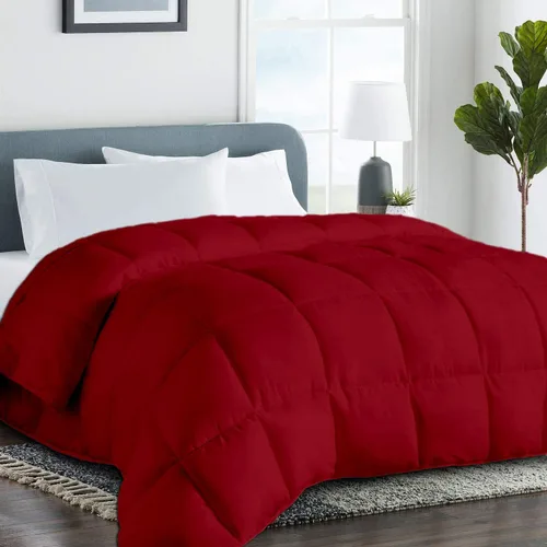 Vista 11 de Edredón de algodón alternativo hipoalergénico para todas las estaciones, ultra suave, relleno 750, tamaño individual XL, mide 68 x 92 pulgadas, Negro