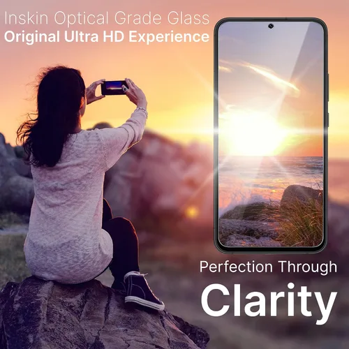 Vista 8 de Inskin Protector de pantalla de vidrio templado para Samsung Galaxy S23+/S23 Plus (6.6 pulgadas, 2023), paquete de 3+3 con protector de lente