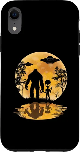 Vista 24 de Funda para iPhone 16 Alien Bigfoot Moon Sasquatch UFO Extraterrestre Hombres Mujeres