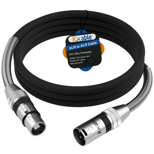 Vista 11 de Cables de micrófono XLR (1 pie, paquete de 2), cable de micrófono balanceado XLR macho a hembra, cordón de altavoz blindado de 3 pines, conectores