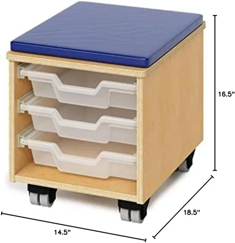 Vista 2 de Whitney Brothers WB1811 Teachers Taburete con bandejas, UV natural, 18.5x14.5x16.5