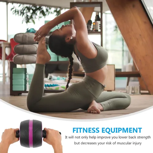 Vista 2 de CHILDWEET Ab Roller Wheel with Extra Mat for Home Fitness Core Workout Comfortable Handle Abdominal Training Equipment for Strengthening Abs Back