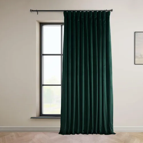 Vista 21 de HPD Half Price Drapes - Cortinas de terciopelo de lujo con bloqueo de luz para dormitorio (1 panel), 50W X 84L, cortinas Hotel con bloqueo de luz