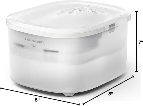 Vista 9 de Homerunpet Fuente de agua para mascotas Tritan – Apta para lavavajillas, ultra silenciosa, dispensador automático filtrado para gatos y perros, 2.5L