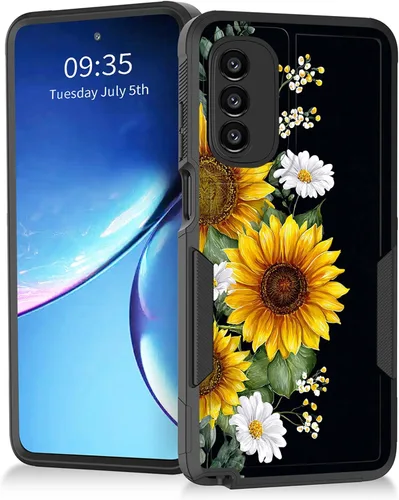 Vista 9 de Para Moto G Power 2022 – Funda protectora resistente de doble capa de policarbonato duro híbrido de goma suave a prueba de golpes – Ciervo