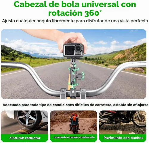 Vista 8 de FANAUE El brazo de doble enchufe se conecta a un adaptador de cabeza de bola de 0.669 in solamente, compatible con soporte GPS Garmin y soporte