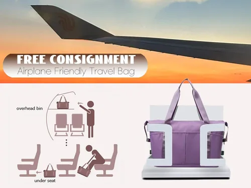 Vista 8 de Bolsa de lona expandible, bolsa de viaje, bolsa de gimnasio deportiva para mujeres y hombres, fin de semana, durante la noche, hospital, para llevar