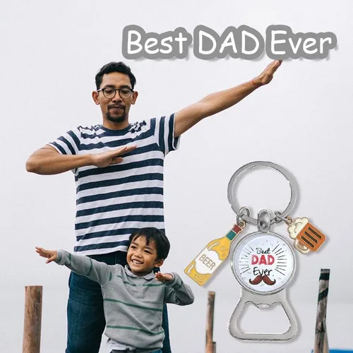 Vista 3 de Llavero abridor de botellas para papá, regalos para hombres, regalos del día del padre, regalo de hija e hijo, regalos divertidos para amantes