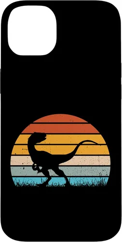 Vista 15 de Retro Sunset Jurassic Velociraptor Dinosaur Case for iPhone 17