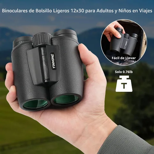 Vista 3 de Prismáticos compactos de 12 x 30 para adultos y niños, observación de aves