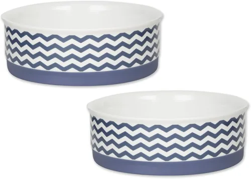 Vista 7 de Bone Dry Ceramic Pet Collection Chevron, juego pequeño, 4.25x2, gris, 2 piezas