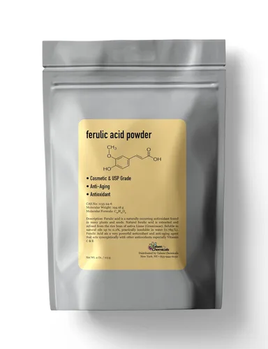Vista 10 de Ácido Ferúlico en Polvo Puro 99% Grado Cosmético Polvo Puro Natural, DIY Cuidado de la Piel (1 Oz / 28 Gramos), por Talsen Chemicals