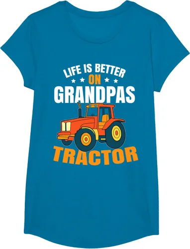 Vista 76 de Life Is Better On Grandpas Tractor Kids Farm Tractor Boy Camiseta, Negro