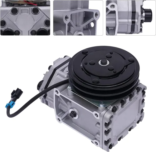 Vista 2 de Compresor de CA apto para Freightliner 1998-1997, para Kenworth, 2000-1996, para Peterbilt 2000-1996, reemplazo del compresor de aire acondicionado